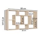 Étagère murale ALEX Sonoma 85 x 47,5 x 16 cm en bois MDF, moderne, flottante, ouverte pour accrocher_02