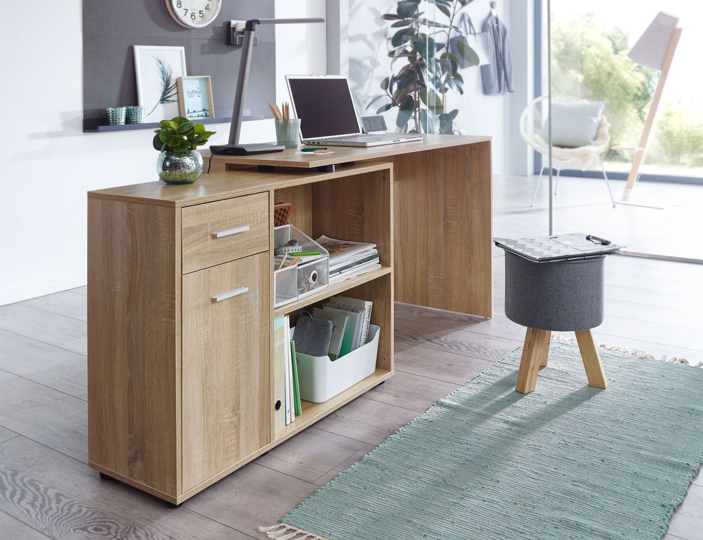 Bureau d'angle Design avec étagère Sonoma 120 x 75,5 x 106,5 cm_04