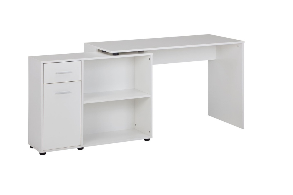 Bureau d'angle Design avec étagère blanc 120 x 75,5 x 106,5 cm_06