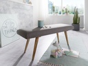 Banc SALIM en tissu / banc en bois massif gris 117x51x38 cm de style rétro_02