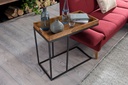 Table d'appoint en bois de Sheesham 70 x 65 x 34 cm avec structure en métal_04