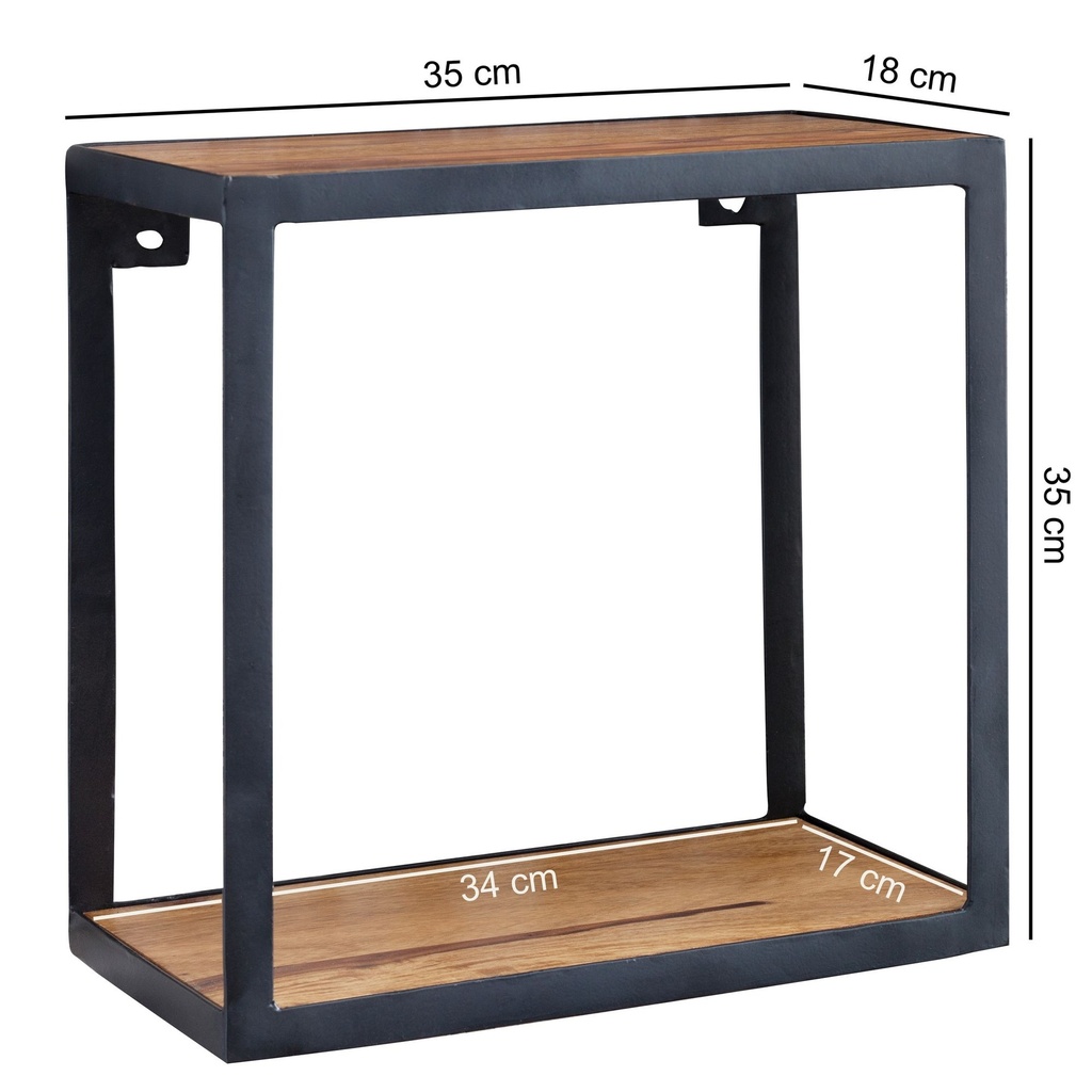 Étagère murale PIRU 35x18x35 cm bois de Sesham massif_03