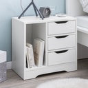 Console de nuit 49x50x30 cm blanc mat 3 tiroirs 1 rangement_01