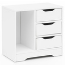 Console de nuit 49x50x30 cm blanc mat 3 tiroirs 1 rangement_07