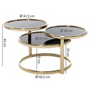 Table basse SUSI avec 3 plateaux noir / or 58 x 43 x 58 cm_03