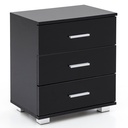 Design console de nuit noir 45x54x34cm bois_09