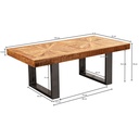 Table basse moderne en bois massif de manguier 105x40x55 cm, au design industriel_03