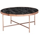 Design table basse aspect marbre noir - ronde Ø82,5 cm avec structure en métal cuivré_06