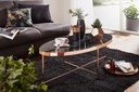 Design table basse aspect marbre noir - ovale 110 x 56 cm avec structure en métal cuivré_02