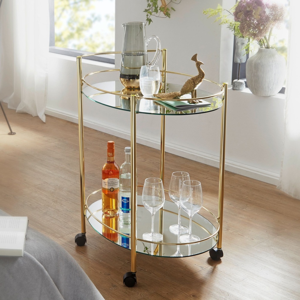 Design chariot de service or 67x79 cm Mobile Mini Bar_01