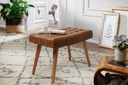 Tabouret 67x47x39 cm bois massif de manguier / cuir véritable design Chesterfield_02