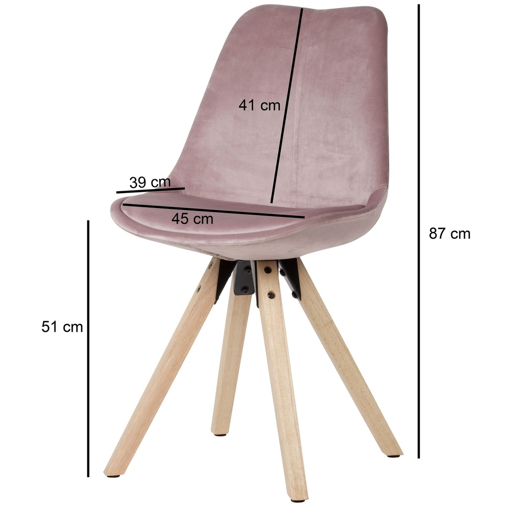 Soft dining chair set de 2 sans accoudoirs en rose_03