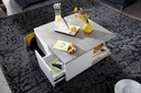 Table basse Design 70x70 cm gris ciment / blanc, avec 2 tiroirs et 2 compartiments_05