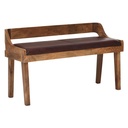 Banc en cuir véritable / banc en bois massif 108x63x43 cm, avec dossier, marron_06