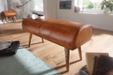 Banc en cuir véritable / banc en bois massif 100x53x40 cm, marron_04