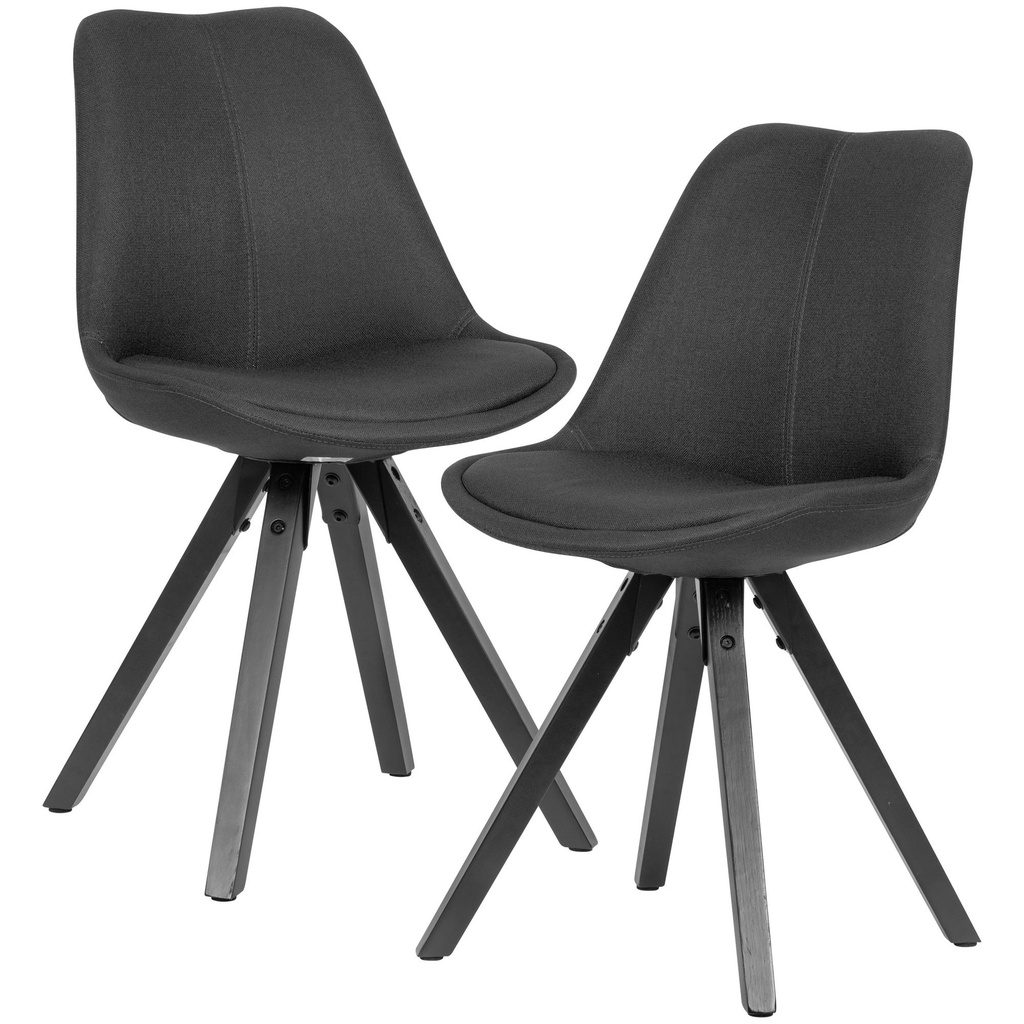 Lot de 2 chaises de salle à manger anthracite avec pieds noirs, scandinave, avec revêtement en tissu, rembourrées_01