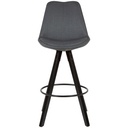 Lot de 2 tabourets de bar anthracite/noir, tissu/bois massif scandinave 2 pièces avec dossier hauteur d'assise 77 cm_02