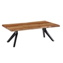 Table basse 115 x 37 x 64 cm bois d'acacia massif / bord d'arbre en métal_06