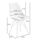 Chaise de salle à manger lot de 2 en plastique blanc design scandinave_03