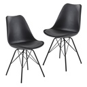 Chaise de salle à manger lot de 2 en plastique noir design scandinave_01