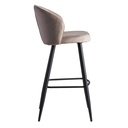 Tabouret de bar velours beige avec dossier 56 x 102,5 x 52,5 cm, tissu scandinave/métal 110 kg_03