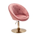 Chaise longue velours rose / or chaise pivotante design avec dossier_08