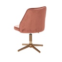 Design Chaise Pivotante Velours Rose Rotatif sans Roues_08