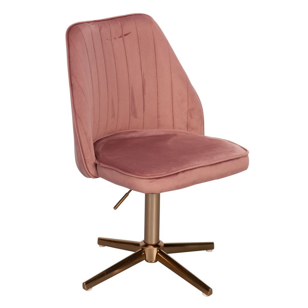 Design Chaise Pivotante Velours Rose Rotatif sans Roues_09