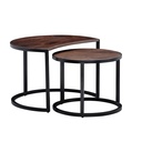 – lot de 2 tables basses rondes en bois massif de manguier/métal, marron foncé, avec pieds en métal noir_06