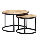 – lot de 2 tables basses rondes industrielles en bois massif/métal, avec pieds en métal noir_06