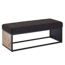 Banc en Tissu Noir 105x40x40 cm Banc de Couloir rembourré avec Structure en métal, Banc de lit Design Chambre à Coucher, Banc de Couloir, Banc de Garde-Robe_06