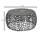 Table basse métal noir 66x66x30 cm table de canapé ronde en aluminium, table de salon design avec structure en branches, petite table basse moderne_03