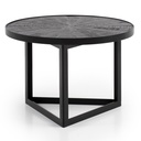 Table Basse 58x58x40 cm Bois Massif de Manguier/Métal Noir Table de Canapé Ronde, Table de Salon Design Industriel_06