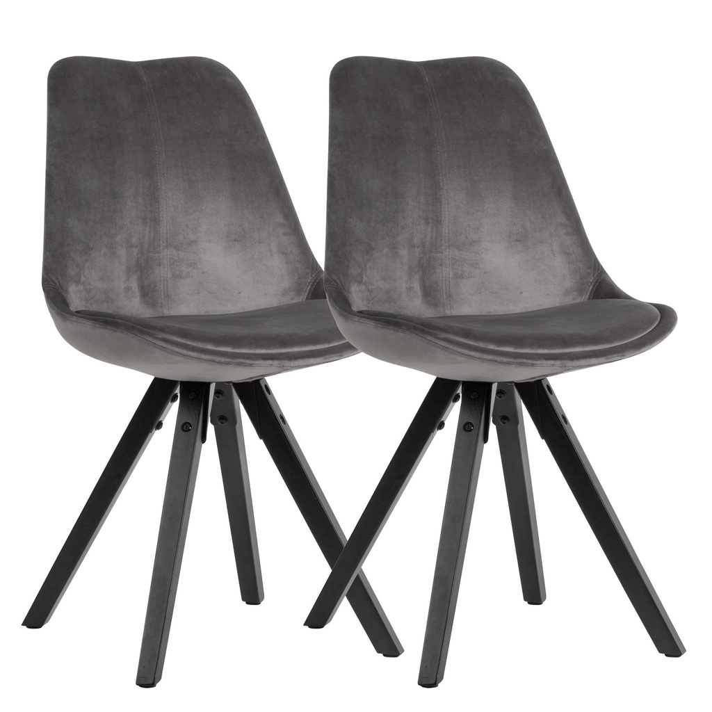 Soft dining chair set de 2 sans accoudoirs en gris foncé