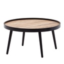 Table basse ronde 76 x 76 x 40 cm Noir Marron Table de canapé Table de salon ronde moderne Table de salon Table de salon Grande WL6.496