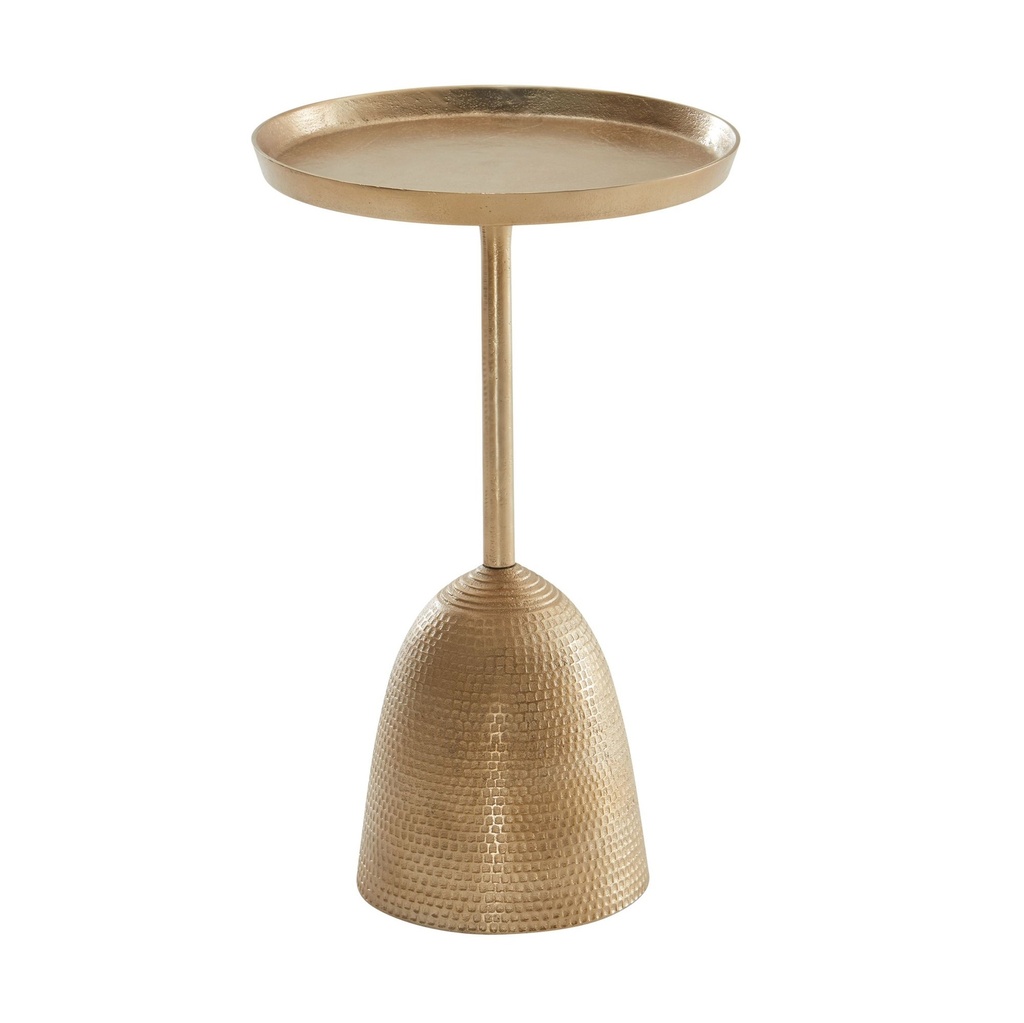 Table d'appoint or 33 x 33 x 53 cm table d'appoint en aluminium, petite table de canapé ronde en métal, table de salon canapé moderne, table basse haute