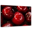 Cadre avec image de cerises dans l'eau imprimée sur toile classique avec une finition rouge