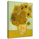 Cadre décoratif en mdf et toile avec reproduction de l'œuvre les tournesols de van gogh