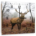 Horloge murale décorative en panneau de fibres de bois classique avec dessin de cerf