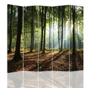 Paravent avec image de rayons de soleil dans la forêt fabriqué en mdf et toile