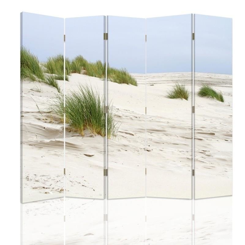 Paravent séparateur d'espaces impression sur toile avec cadre en mdf dunes relaxantes