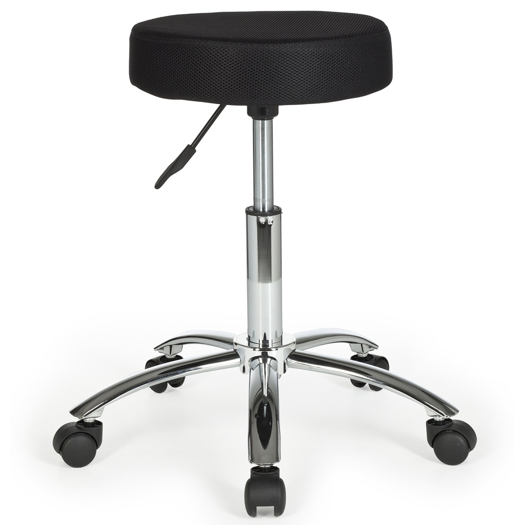 Tabouret Leon Design Tabouret de Travail Housse en Tissu Noir, XL