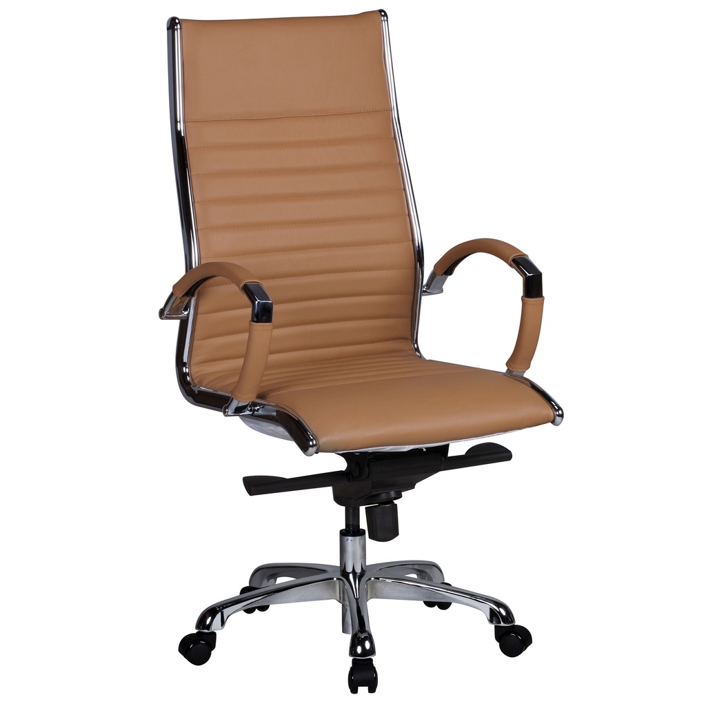 Chaise de bureau Salzburg 1 revêtement cuir véritable caramel