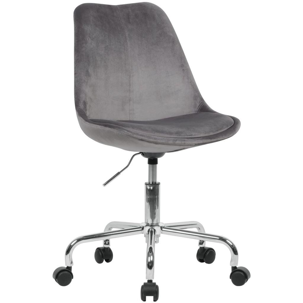 Chaise de bureau velours gris foncé