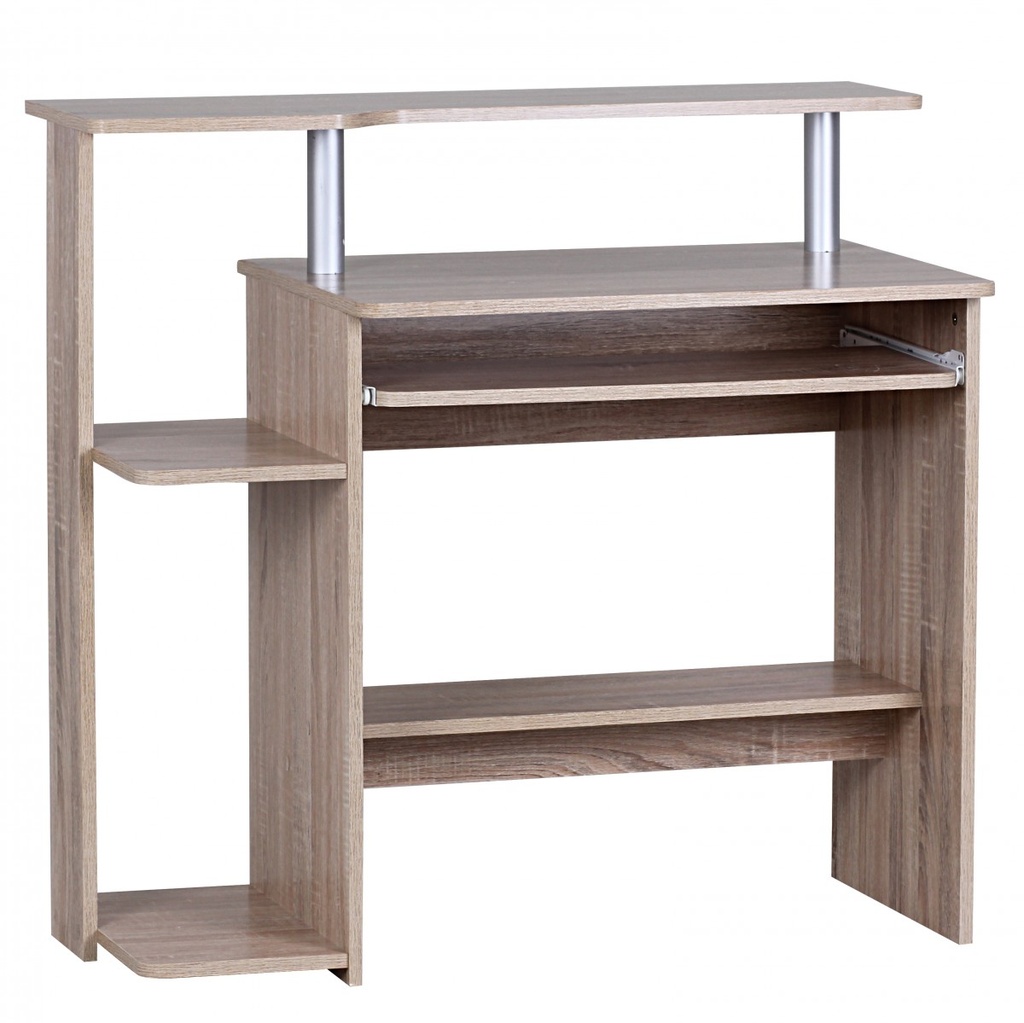 Sonoma table d'ordinateur 94 x 90,5 x 48,5 cm table d'ordinateur portable moderne avec clavier coulissant