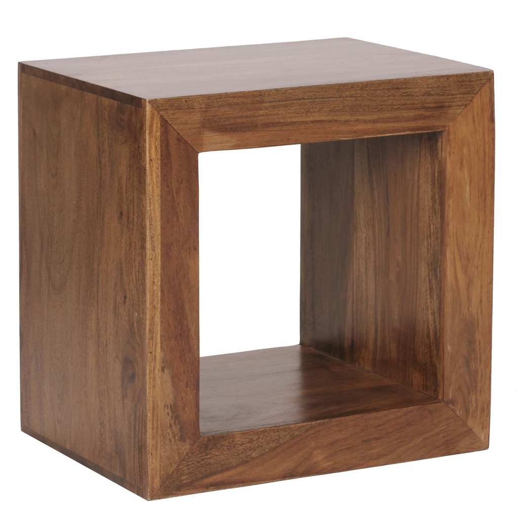 Étagère sur pied MUMBAI en bois de Sesham massif 44 cm de haut, étagère design en bois produit naturel