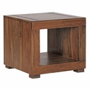 Table basse MUMBAI en bois de Sesham massif 50 cm de large, design style maison de campagne marron foncé