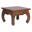 Table basse OPIUM en bois de Sesham massif 60 cm de large design marron foncé style maison de campagne