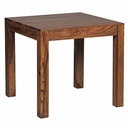 Table à manger MUMBAI bois de Sesham massif 80 cm design style maison de campagne marron foncé