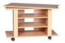 TV HiFi banc LUCA table TV en hêtre rotative et enroulable 75 x 38 x 51 cm